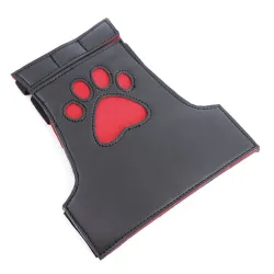 Kinky Puppy Gants Puppy Dog Paw Noir-Rouge